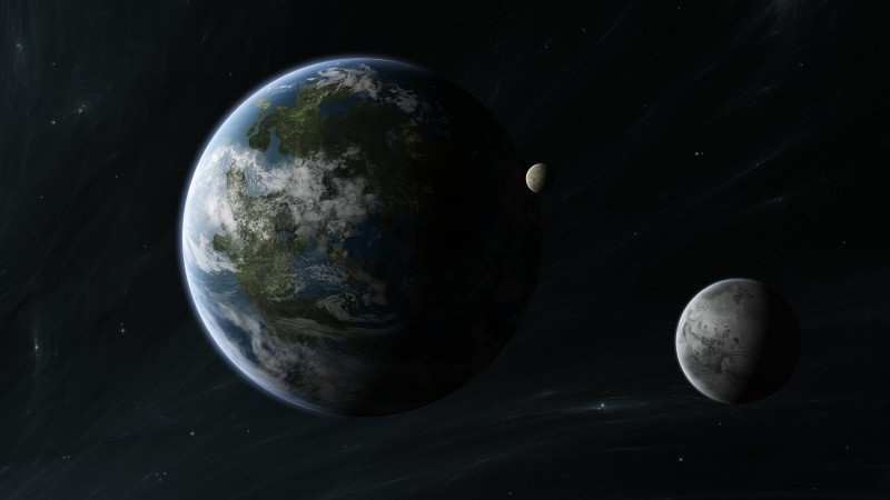 Kepler-452b, Exoplanet, Planet, space, stars (horizontal)