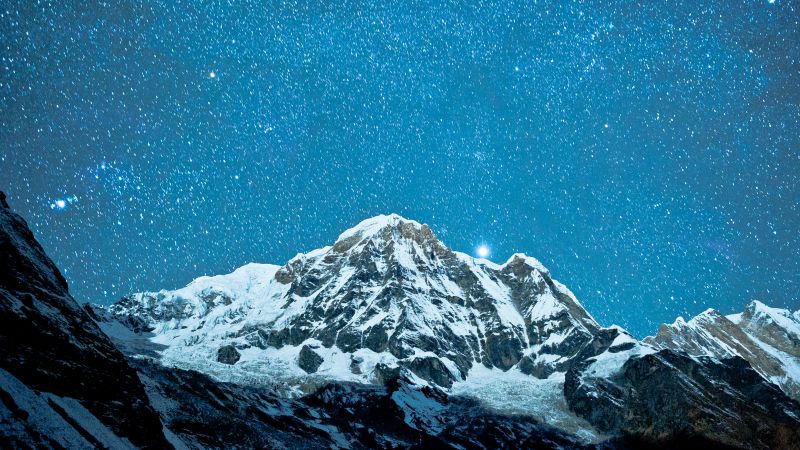 Nepal, 5k, 4k wallpaper, Himalayas, night, stars (horizontal)