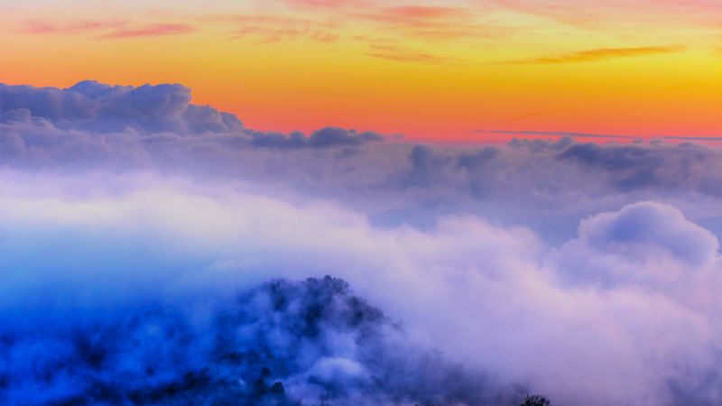 Alps, 5k, 4k wallpaper, 8k, France, sunset, clouds (horizontal)