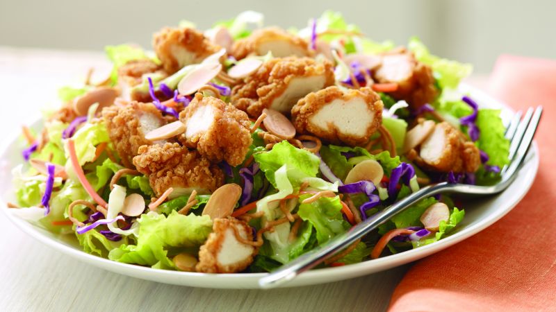 Chicken salad, nuts, cabbage (horizontal)