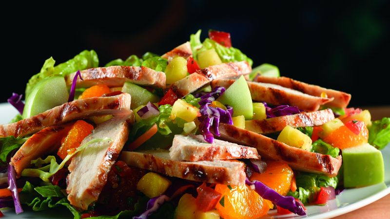 Tropical Chicken Salad, apple, orange, pineapple (horizontal)