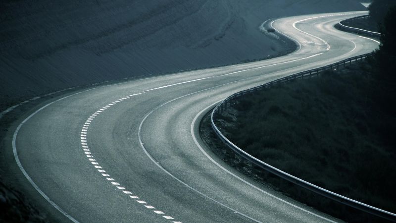 Road, 4k, 5k, HD wallpaper, turn, abstract, track (horizontal)