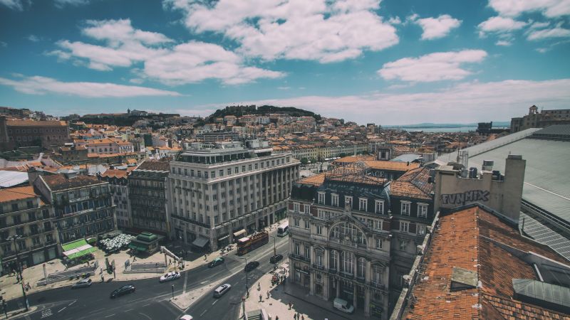 Central Lisbon, Portugal, sky, clouds (horizontal)