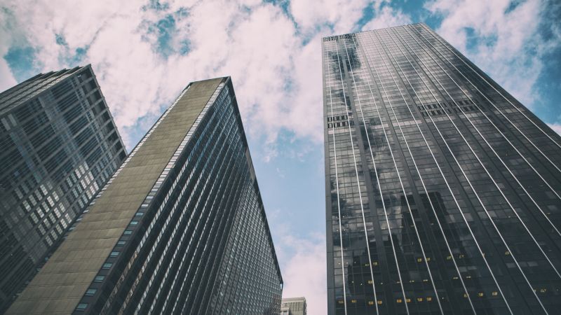 Manhattan, New York City, skyscrapers, sky, clouds (horizontal)