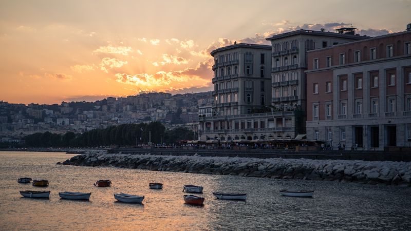 Napoli, Italy, sunset, coast, shore (horizontal)