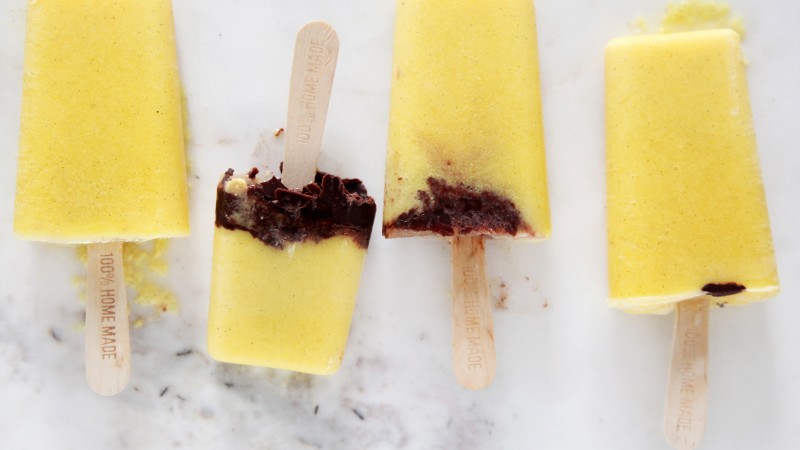 sorbets, mango, chocolate, ice (horizontal)