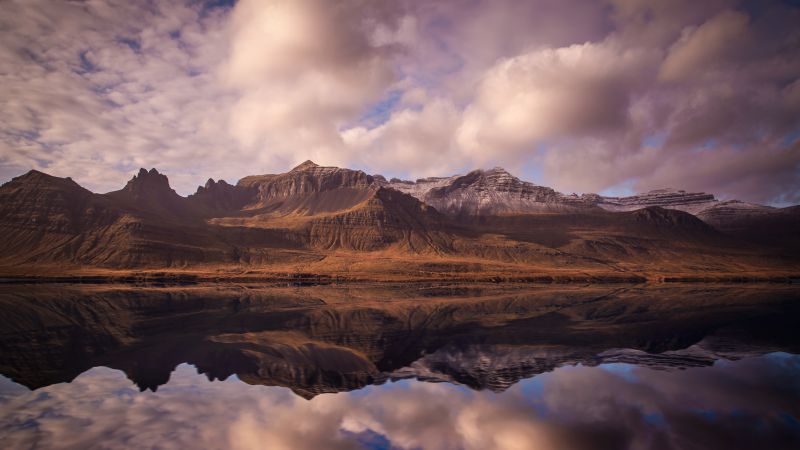 Iceland, 4k, 5k wallpaper, mountains, river, clouds (horizontal)