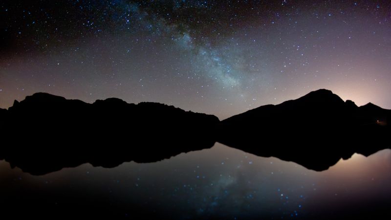 Majorca, 4k, 5k wallpaper, mountains, night, stars (horizontal)