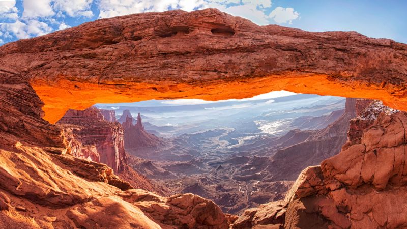 Mesa Arch, 4k, 5k wallpaper, canyon lands, Utah, USA, tourism, travel (horizontal)