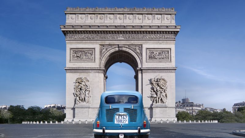 Paris, France, Arc de Triomphe, monument, travel, tourism, car (horizontal)