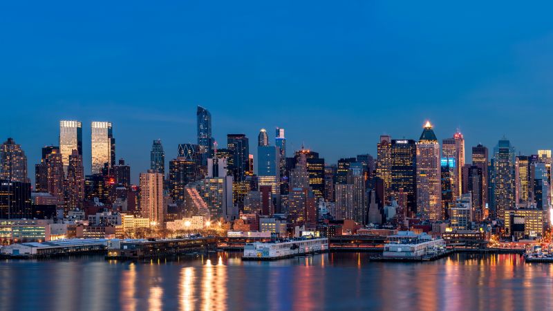 New York, USA, night, lights, skyscrapers, travel, tourism (horizontal)