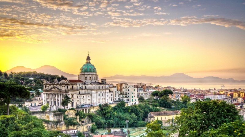 Italy, naples, napoli, city, sky, clouds, hotel, travel (horizontal)