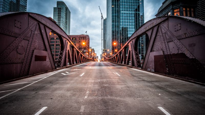 Clark Street Bridge, Chicago, USA, travel, tourism (horizontal)