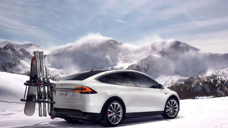 Tesla model x, white, electric cars, suv, 2016 (horizontal)