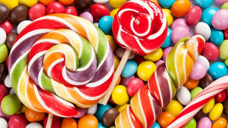 colorful, 4k, 5k wallpaper, candy, abstract (horizontal)