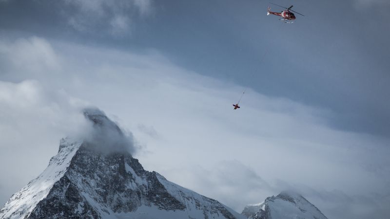 Alps, 4k, HD wallpaper, Switzerland, Europe, travel, helicopter, mountains, snow, winter (horizontal)