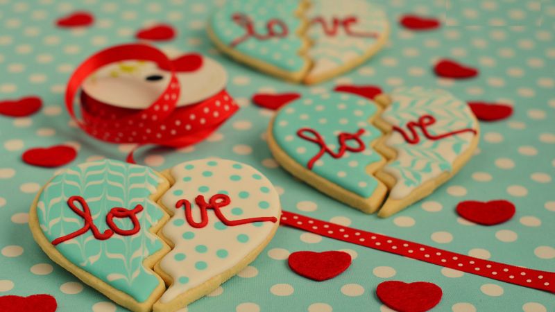 Valentine's Day, cookies, heart, love (horizontal)