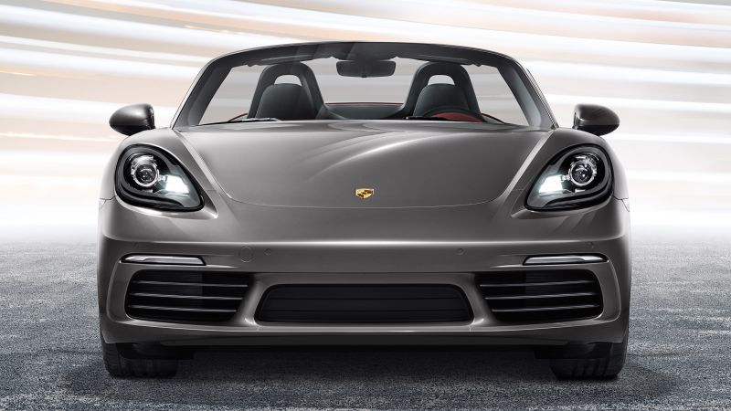 Porsche 718 Boxster, sports car, grey (horizontal)