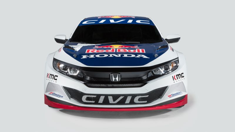 Honda Civic Coupe Rallycross, NYIAS 2016, rally, sport car, red bull (horizontal)