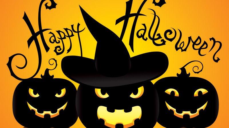 Halloween, All Hallows' Eve, All Saints' Eve, pumpkin, fear, cap, yellow (horizontal)