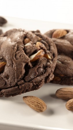 cookies, Chocolate, recipe, cooking, almonds (vertical)