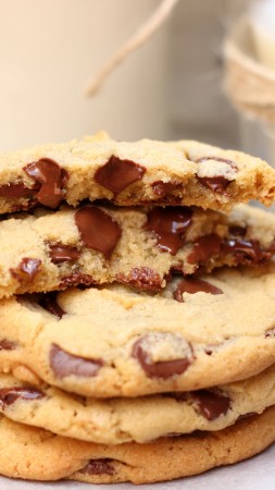 cookies, chocolate, cooking, recipe, milk, sugar (vertical)