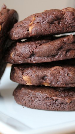 cookies, Chocolate, recipe, cooking, almonds (vertical)