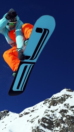 Extreme snowboarding, winter, jump, snow (vertical)