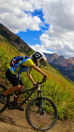 Bicycle, man, 4K (vertical)