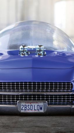 Ford "Beatnik" Bubbletop Custom, 1955, retrofuture, future, blue (vertical)