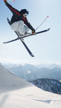 Extreme snowboarding, winter, jump, snow (vertical)