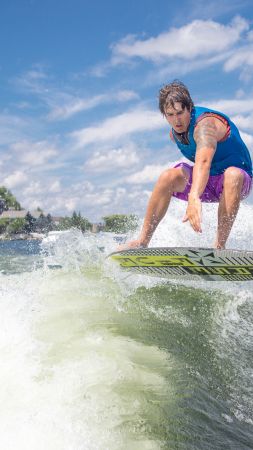 Surfing, sea, wave (vertical)