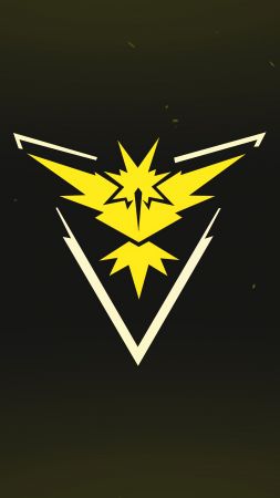 pokemon go, logo, yellow, team, instinct, mobile, nintendo (vertical)