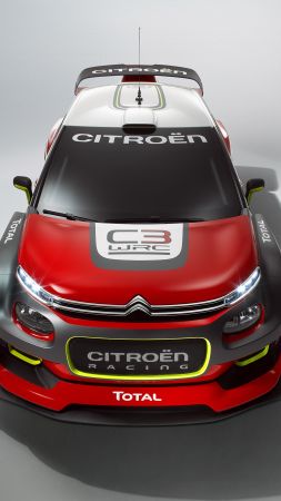 Citroen C3 WRC, paris auto show 2016, red, rally (vertical)