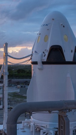 SpaceX, ship, red dragon, mars (vertical)