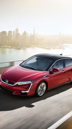 Honda Clarity EV, hybrid, red, 2017 New York Auto Show (vertical)