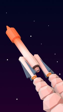 rocket launch, 4k, 5k, iphone wallpaper, low poly, minimalism (vertical)