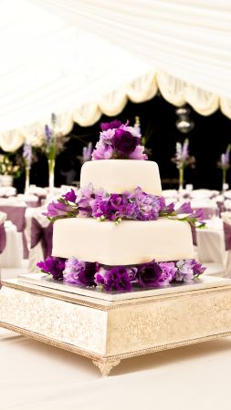 wedding cake, flowers, 4k (vertical)