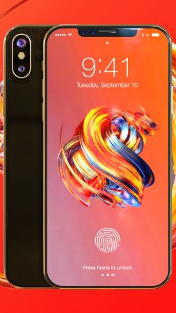 iPhone X, gold, 3D, leaked, WWDC 2017, 4k (vertical)