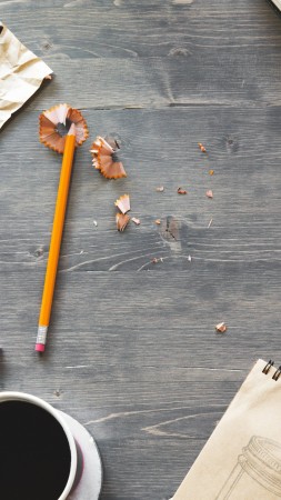 writing tools, table, pencil, notebook, 4k (vertical)