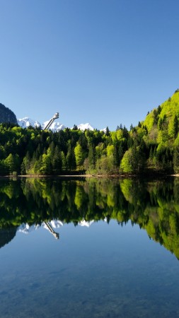 Oberstdorf, Germany, Europe, mountains, lake, forest, 4k (vertical)