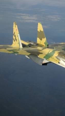 Su-35S, Sukhoi, Super Flanker, air superiority fighter, Russian Air Force, Russia (vertical)