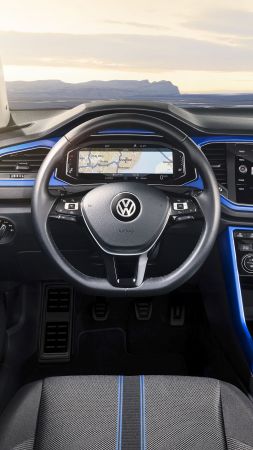 Volkswagen T-Roc, 2020 Cars, interior, 4k (vertical)