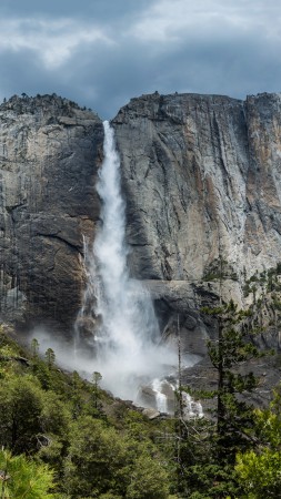 yosemite, 5k, 4k wallpaper, 8k, forest, OSX, apple, waterfall (vertical)