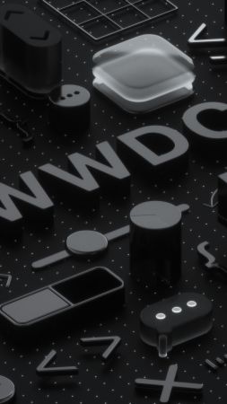 WWDC 2018, Black, 3D, 4K (vertical)