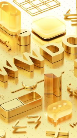 WWDC 2018, Gold, 3D, 4K (vertical)