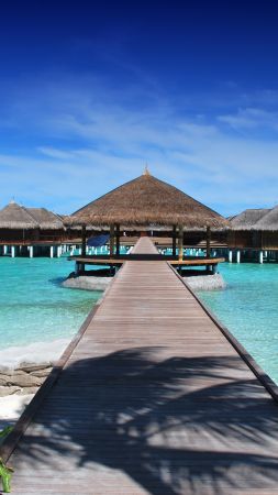 Maldives, hotel, 4K (vertical)