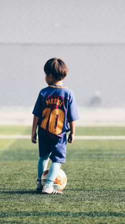 Soccer, child, 4K (vertical)