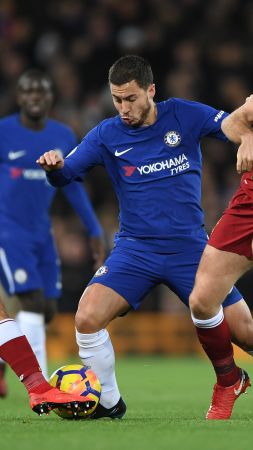 Eden Hazard, Chelsea, soccer, 4K (vertical)