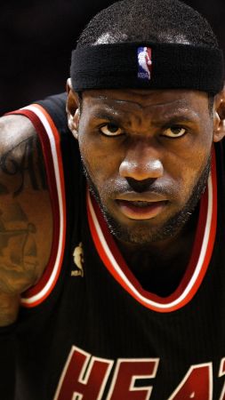 LeBron James, NBA, Miami Heat, basketball, 4K (vertical)